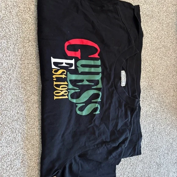 GUESS Logo Graphic Tee in Black with Multicolor Print - Picture 2 of 4